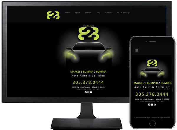 MARCEL'S BUMPER 2 BUMPER Auto Paint & Collision, Inc. / site designed by Jacob Rousseau while working with Dademade Advertising Agency